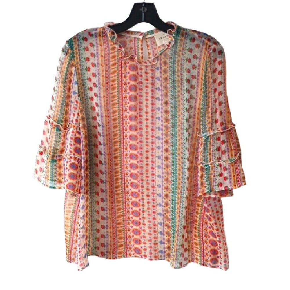 Sezane sheer floral top size 40 = medium